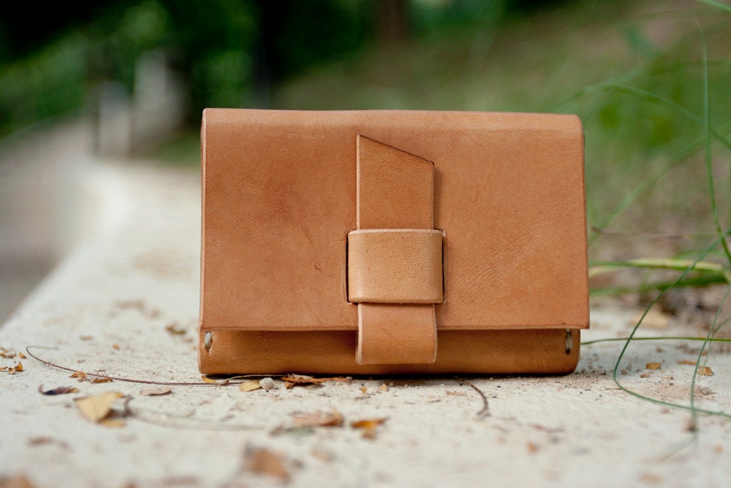 Handmade leather card holder - made to order