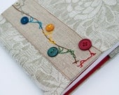 RESERVED for Roberta - Embroidered fabric Book Cover with blank journal notebook. Rope climbing enthusiasts