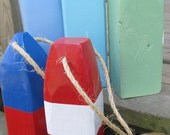 Custom Made Order..  2 Reclaimed Wooden Buoys You Choose colors.