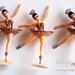 Set of 6 Vintage Style GOLD Ballerina Figurines