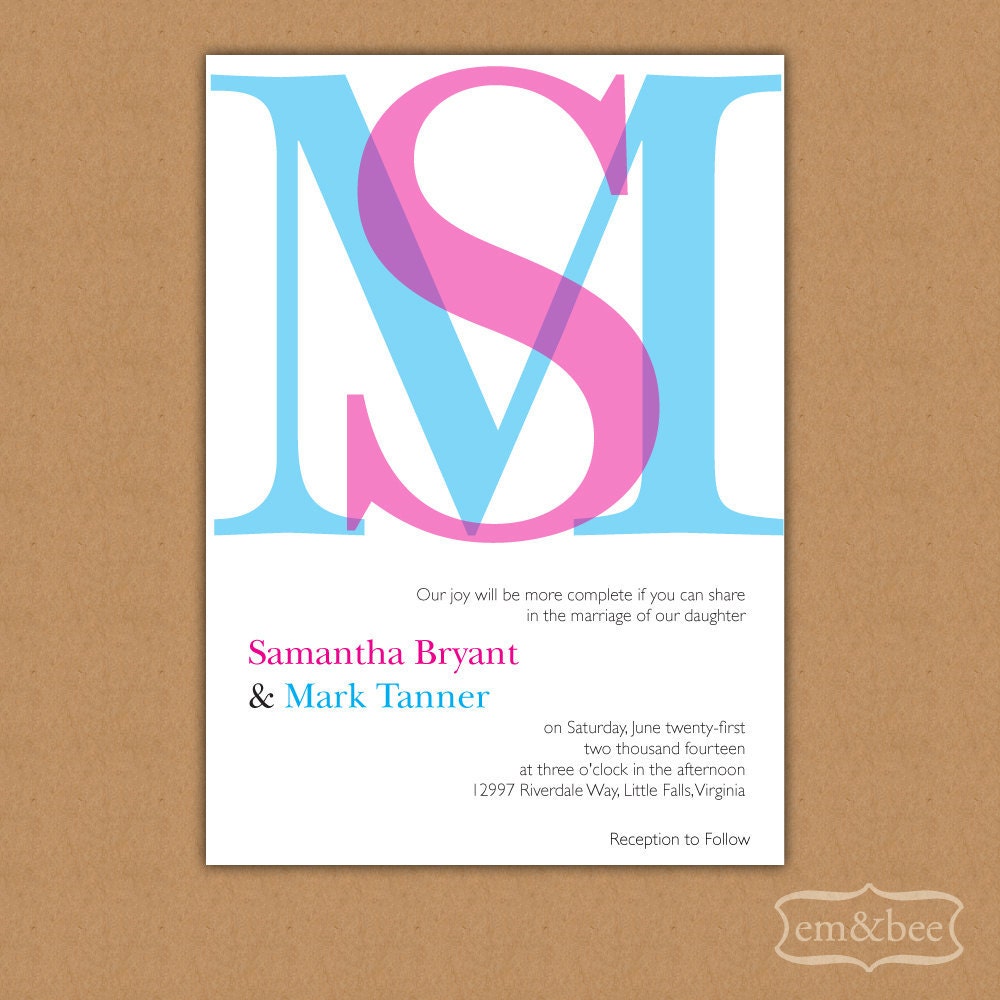 Wedding Invitation Sample - Large Type