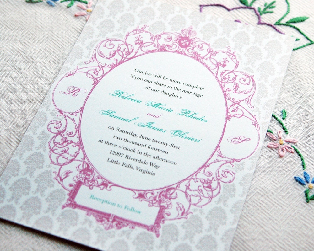 Wedding Invitation Sample - Marie Antoinette
