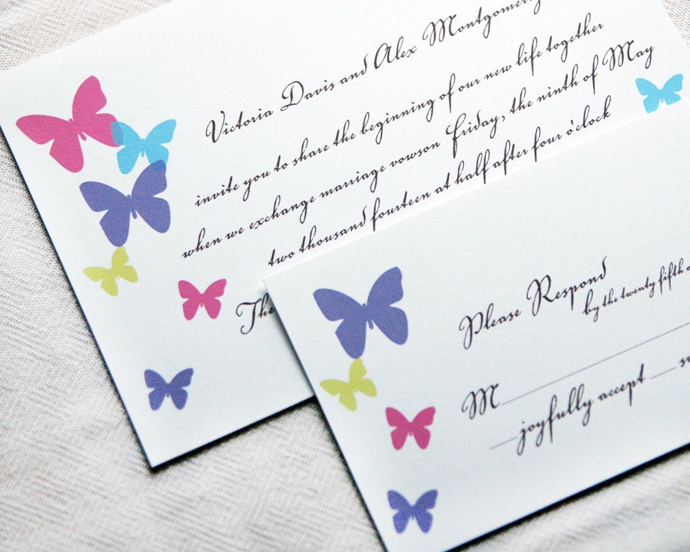 Wedding Invitation Sample - Butterfly Garden