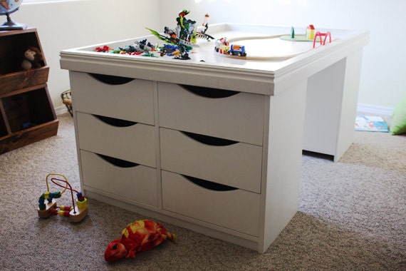 Toy Storage & Activity Table  - Woodworking Plans - Instant Download