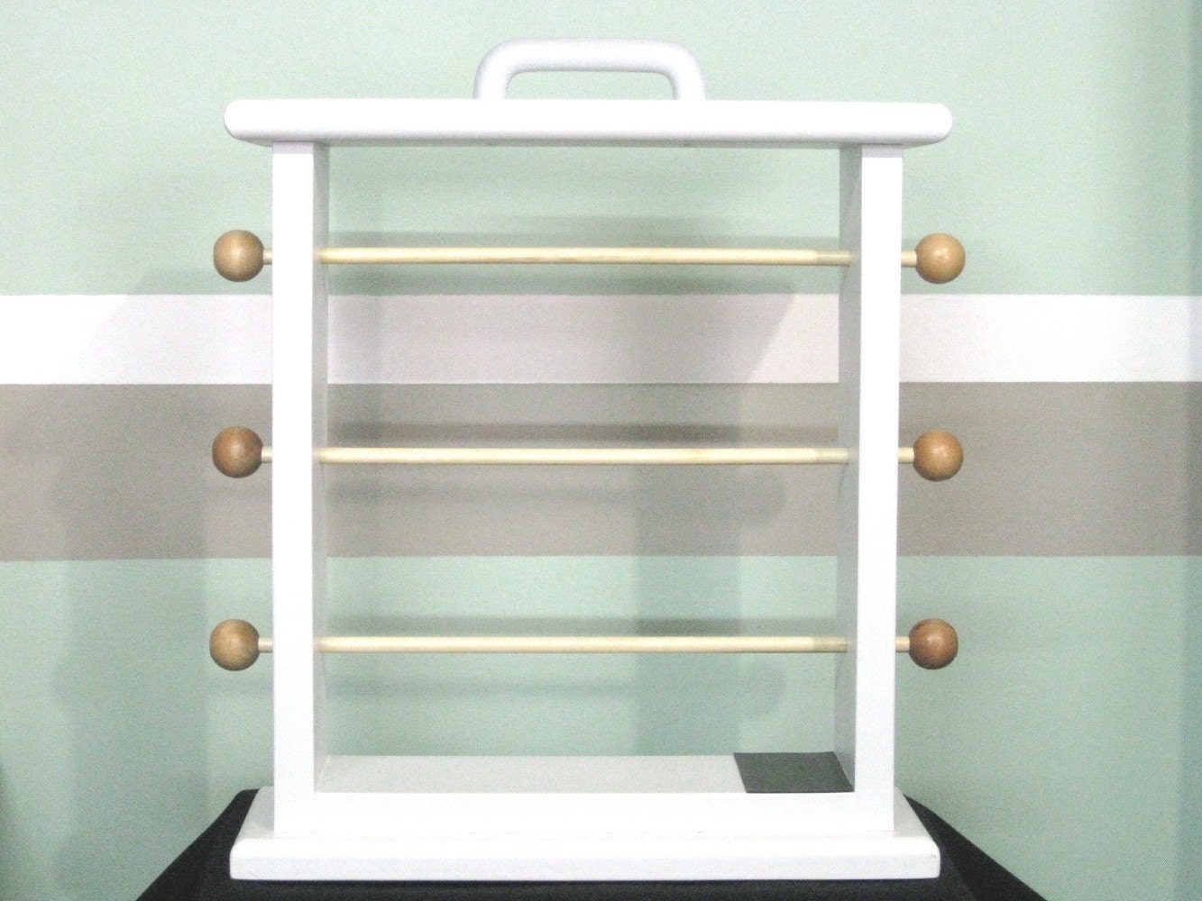 Painted Original Ribbon Storage Rack Scrapbookers and Crafters organize all your ribbon.