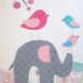 Nursery Art, Baby Girl Room, Children's Art Decor, Kids Wall Art,  Baptism Gift, Pink, Gray, Flowers, May God Bless You, 8x10 Print