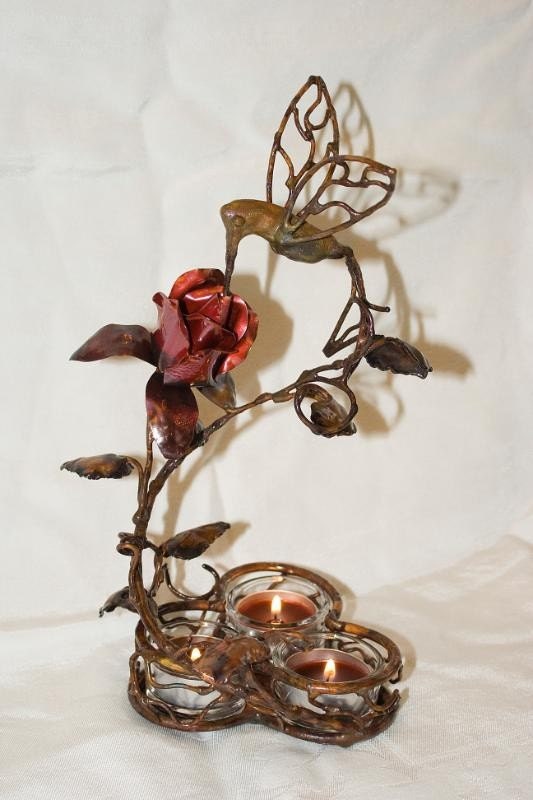 Copper Humming Bird Candle