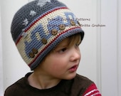 Choo Choo Train Crochet Hat Pattern No.402 Emailed2U FOUR Sizes DK Weight Yarn