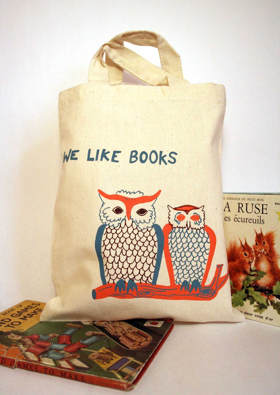 Owls mini tote bag