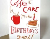 Coffee and Cake Birthday card