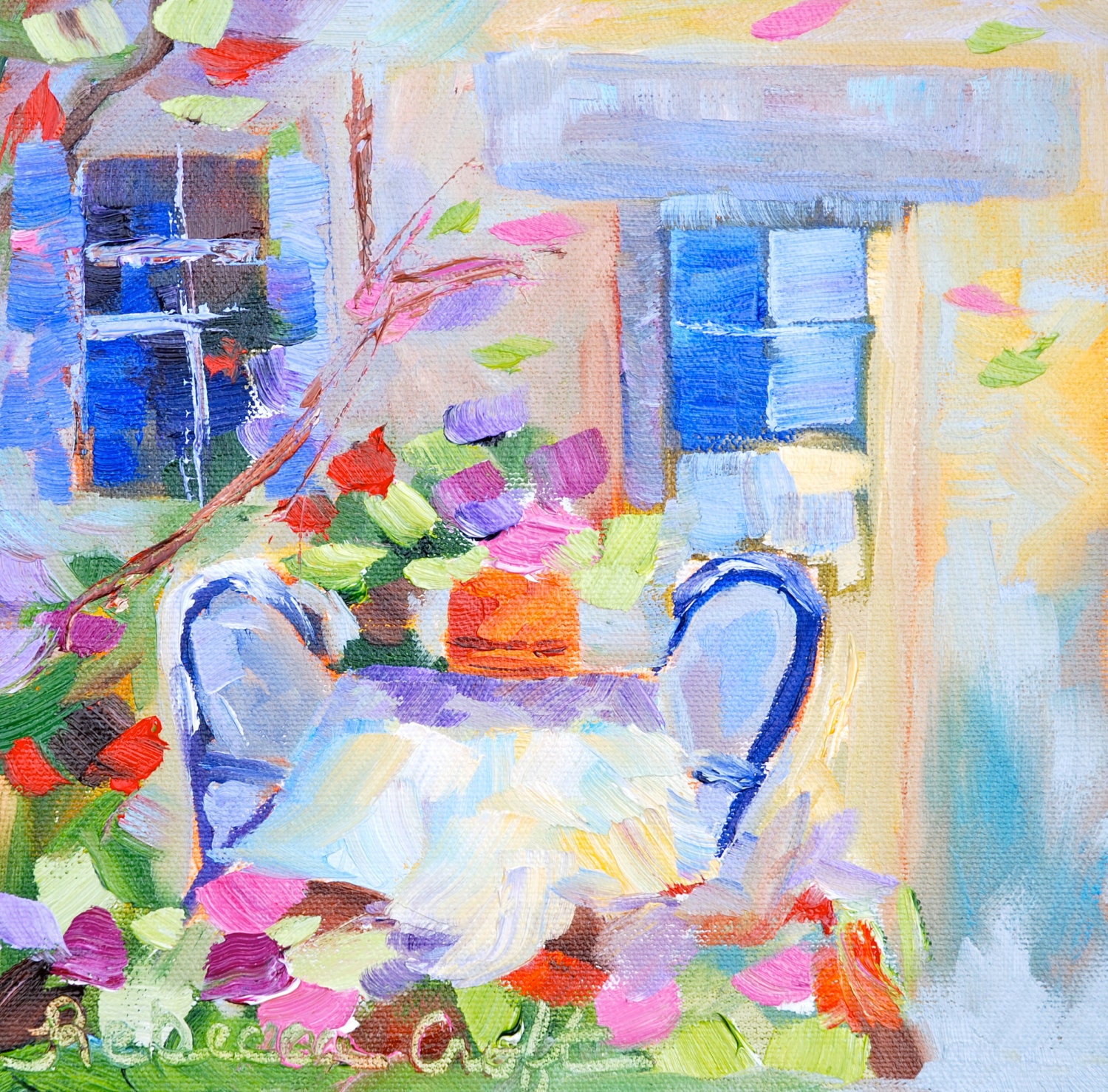 Art Modern Original Impressionist Palette Knife Oil Painting Landscape Provence France Country