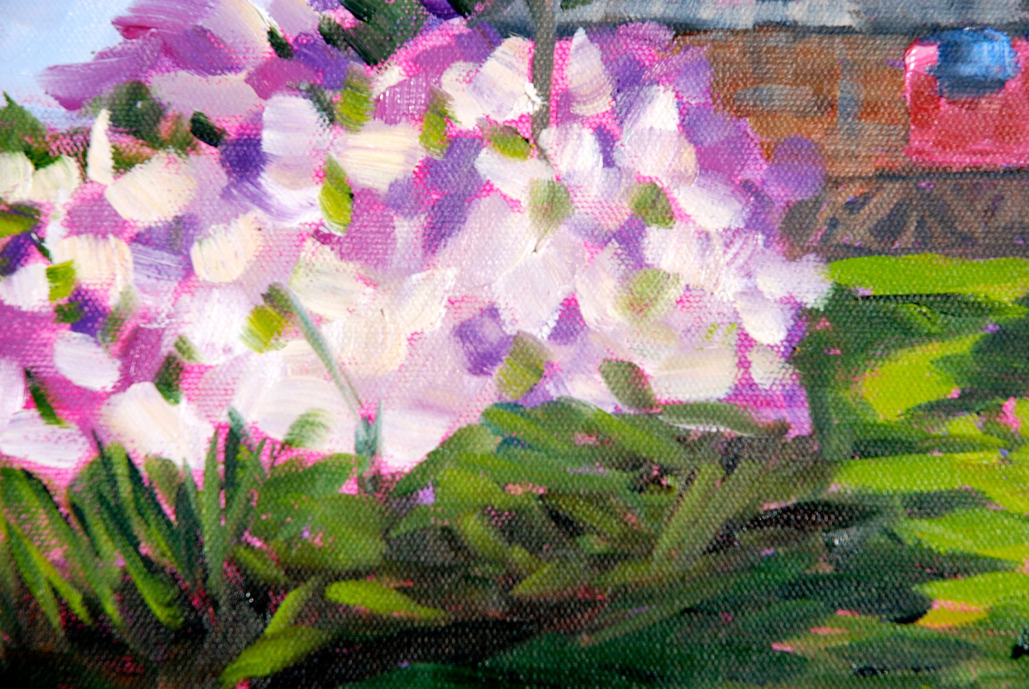 Original OIl Painting Fine Art Impasto Texture Abstract Impressionist Landscape by Rebecca Croft