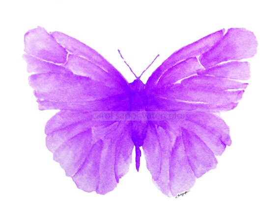 green butterfly watercolor archival print 8" x 10"