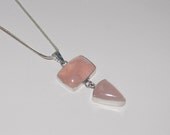 Pink Quartz Sterling Silver Necklace Silver Chain