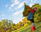 Children cape blank reversible SUPER HERO CAPE  birthday Holiday - girl costume birhtday party present