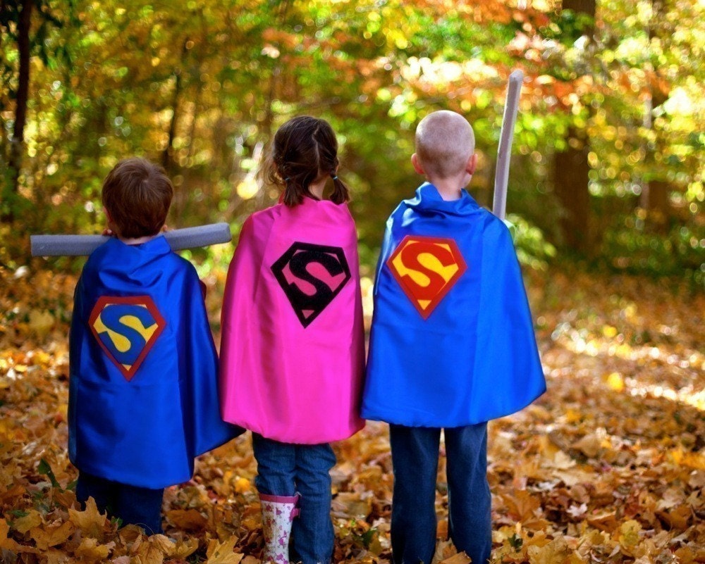 Superman Cape for Kids PERSONALIZED Christmas or Chanukah Gift - Super Man Custom Letter for Boys/Girls