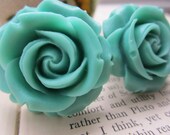 Gauges - Flower Plugs - 30mm Dark Teal Roses