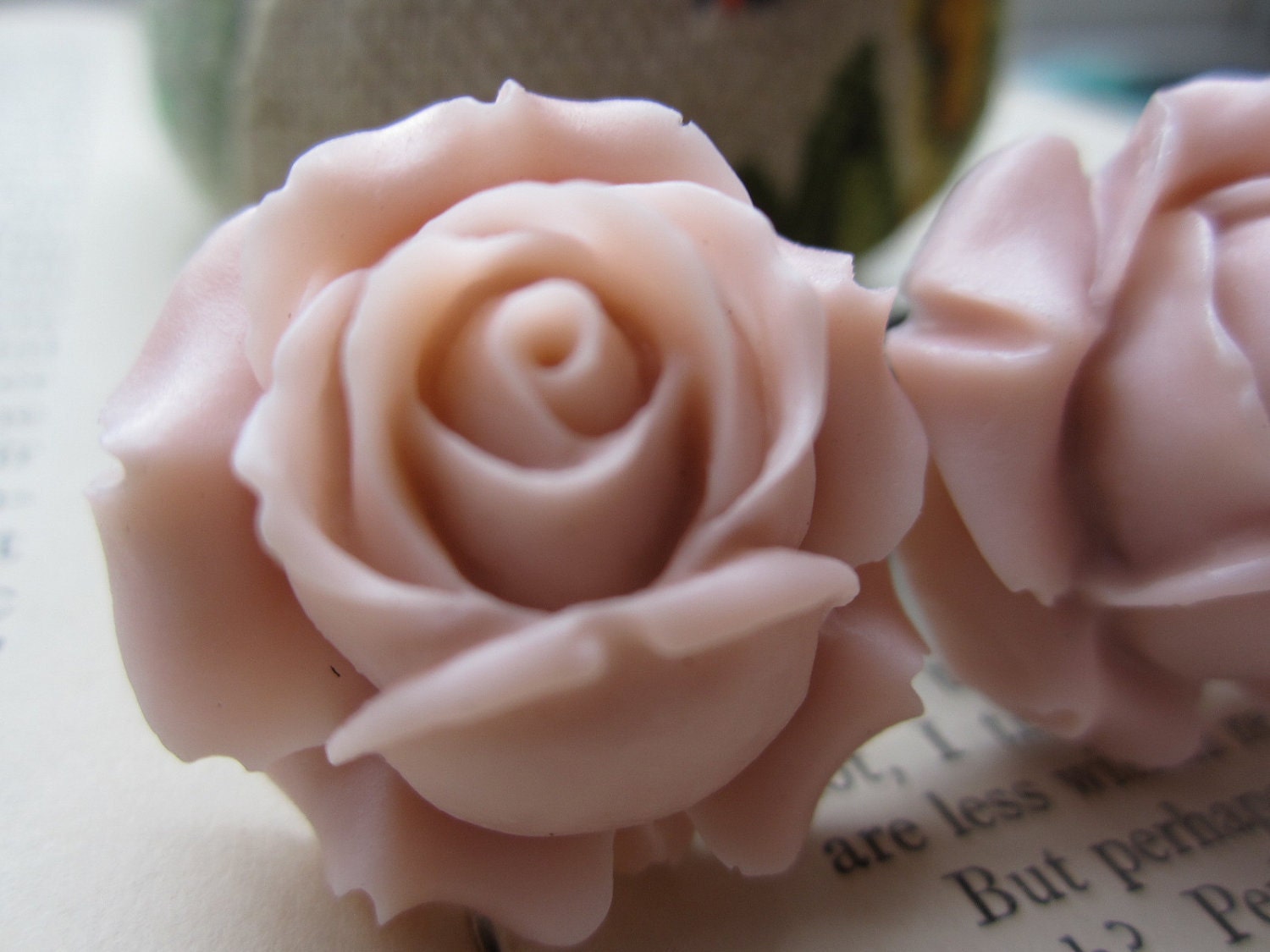 Plugs-Gauges-Large Antique Pink Roses
