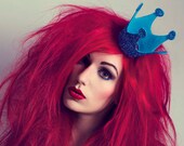 Pale blue glitter mini burlesque crown