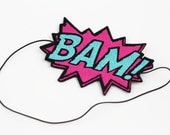 Comic Headband, Hot Pink and Turquoise, BAM