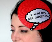 Comic Fascinator, Lichtenstein Style Hat, I Hope Brad Will Understand