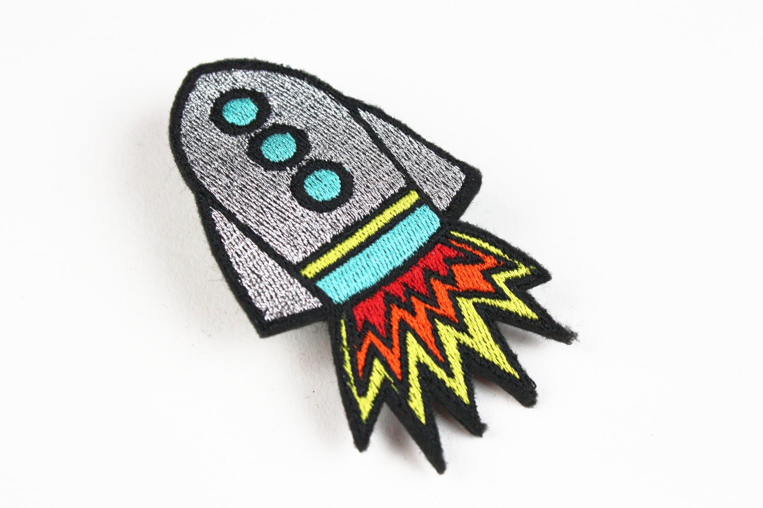Silver Rocket Hair Clip, Space Ship Hair Barette,