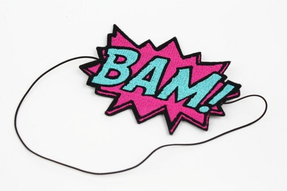 Comic Headband, Hot Pink and Turquoise, BAM