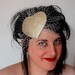Alternative Bride Fascinator Ivory Gold Studs with Veiling