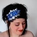 Headband POW, Blue and White, Comic inspired