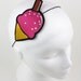Ice Cream Headband, Hot pink with crystal rhinestone sprinkles