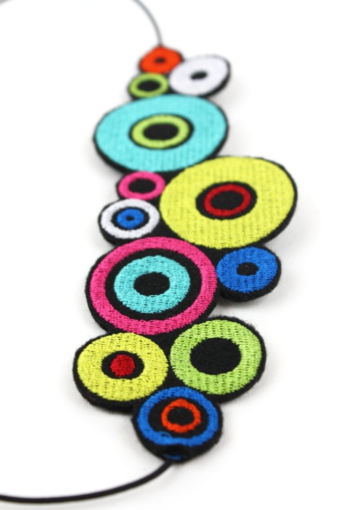Bright Colors Headband, Pop Art Circles, Pink, Yellow, Red, Blue, Adult Headband