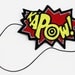 KAPOW Geek Headband, Blue and Yellow, Embroidered Headband