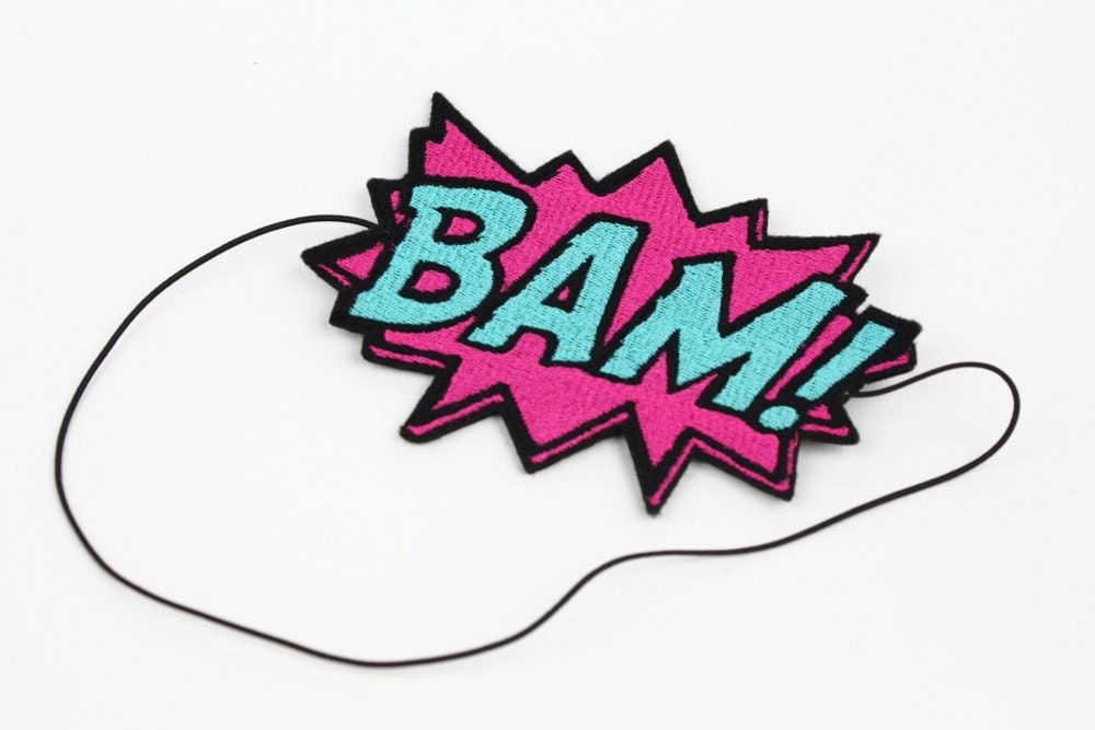 Comic Headband, Hot Pink and Turquoise, BAM
