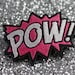POW Hair Clip, Comic Book Hair Barrette, Hot Pink and White