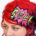 Potty Mouth Comic Headband, Hot pink and lime green
