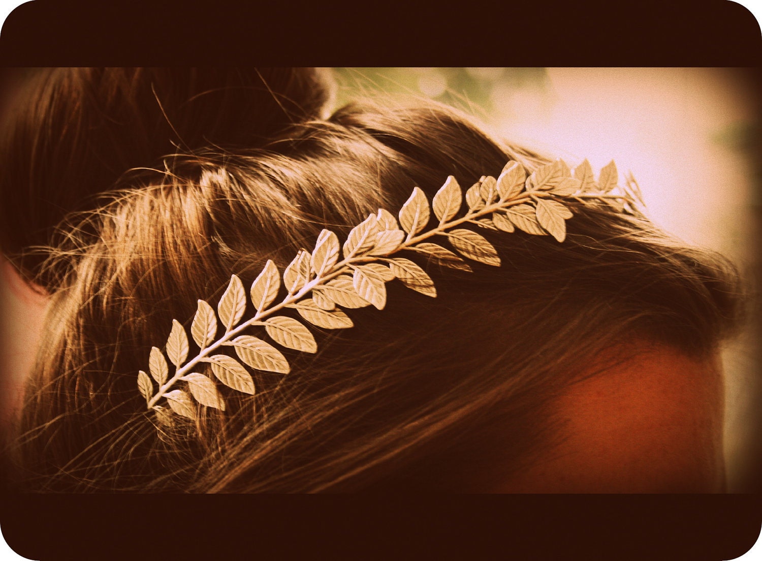 ATHENA Grecian Leaf Headpiece in Antique Brass