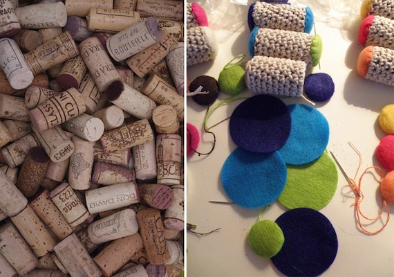 Bamboleos - Re-purposed Wine Cork Cat Toys with Organic Catnip (Tequila Sunrise Three-pack)
