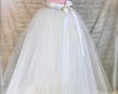 Ivory Vintage Romantic Bride full length tutu. Classic simplicity. Tulle skirt for women.