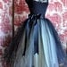 Black and ivory lined tulle skirt for women-- holidays, weddings, formal skirt.