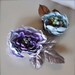 Pastel spring flower hair clips in lavenders and robin's egg blue  with matching centers