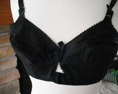 1950s Vintage Black Bullet Bra Torpedo Bra never been worn 34A Brassiere pin up girl burlesque queen