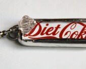 1/2 Inch X 1 1/2 Inch Soldered Charm Pendant Diet Coke and the words "Diet Coke Girl" with a 30" Nickel Ball Chain