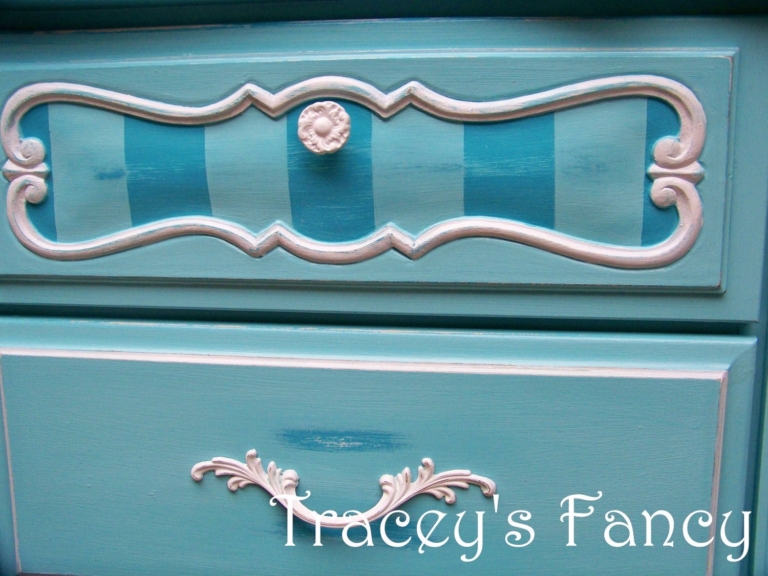 Sloane/Vintage Painted Shabby French Provincial Dresser with Changing Table Addition - MADE TO ORDER