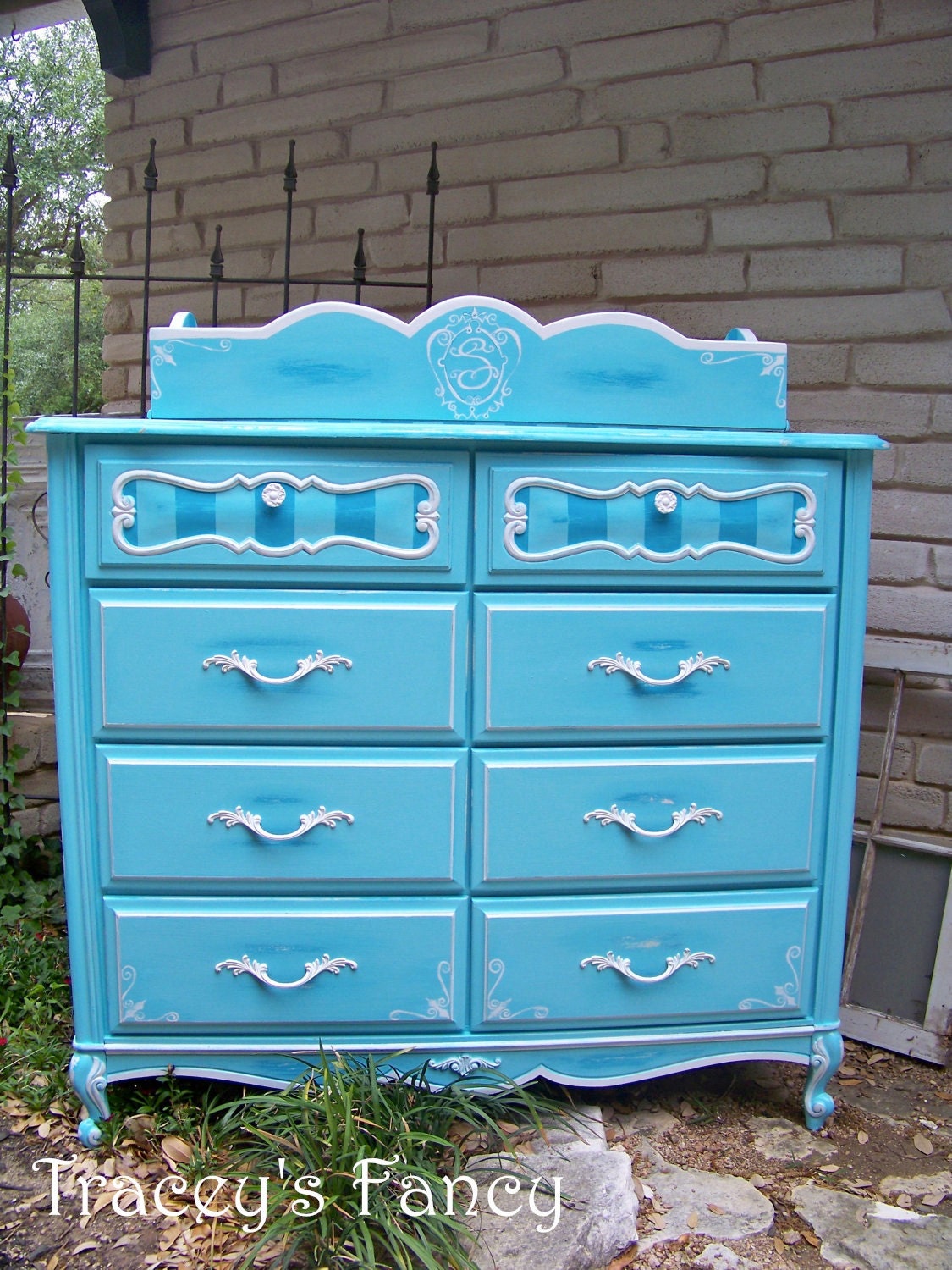 Sloane/Vintage Painted Shabby French Provincial Dresser with Changing Table Addition - MADE TO ORDER