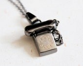 Vintage Phone Necklace in Stainless Steel Color (N167)