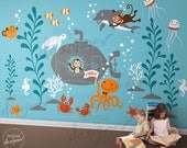 Wall Decal Underwater Dolphin Kids Wall Decals Wall sticker dd1058