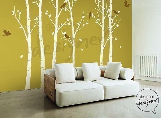 Original Design - wall sticker wall decal Art - Forest tree Wall decals with birds
