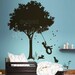 Kids Wall Decal Wall Sticker Children wall decal -Boy Swinging under Tree wall decal - dd1043
