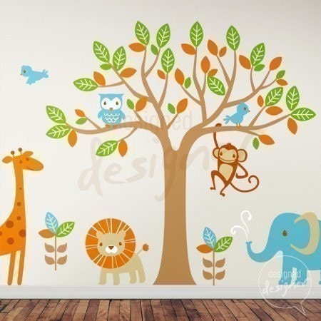 Safari Wall Decals Kids Wall decal- Children decal Wall Sticker - dd1040