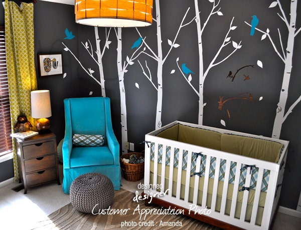 Original Design - Nursery decal Winter Tree Wall Decal - FREE OWL